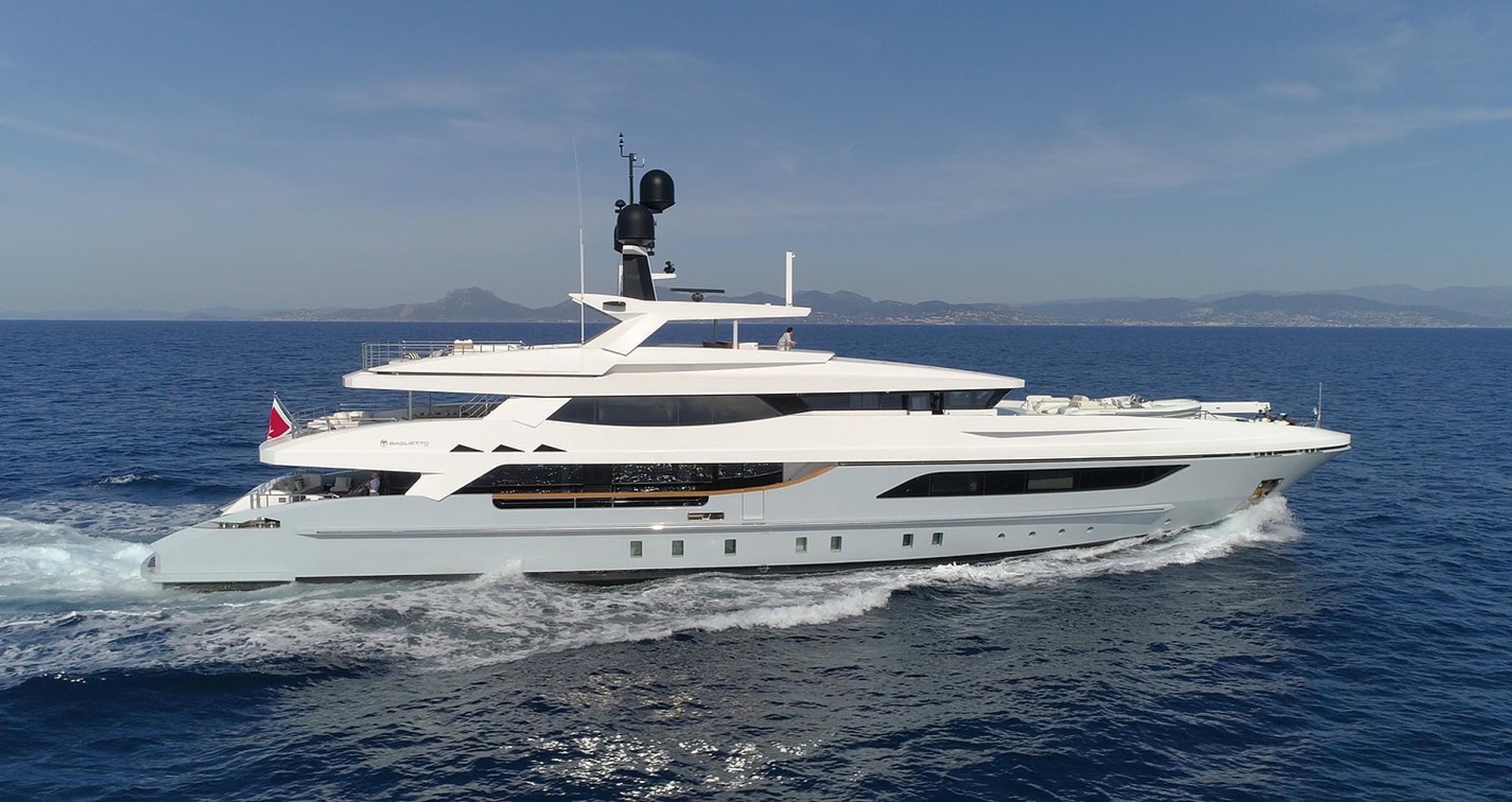 Baglietto 150 superyacht anchored in Gustavia harbor, Saint-Barth&eacute;lemy